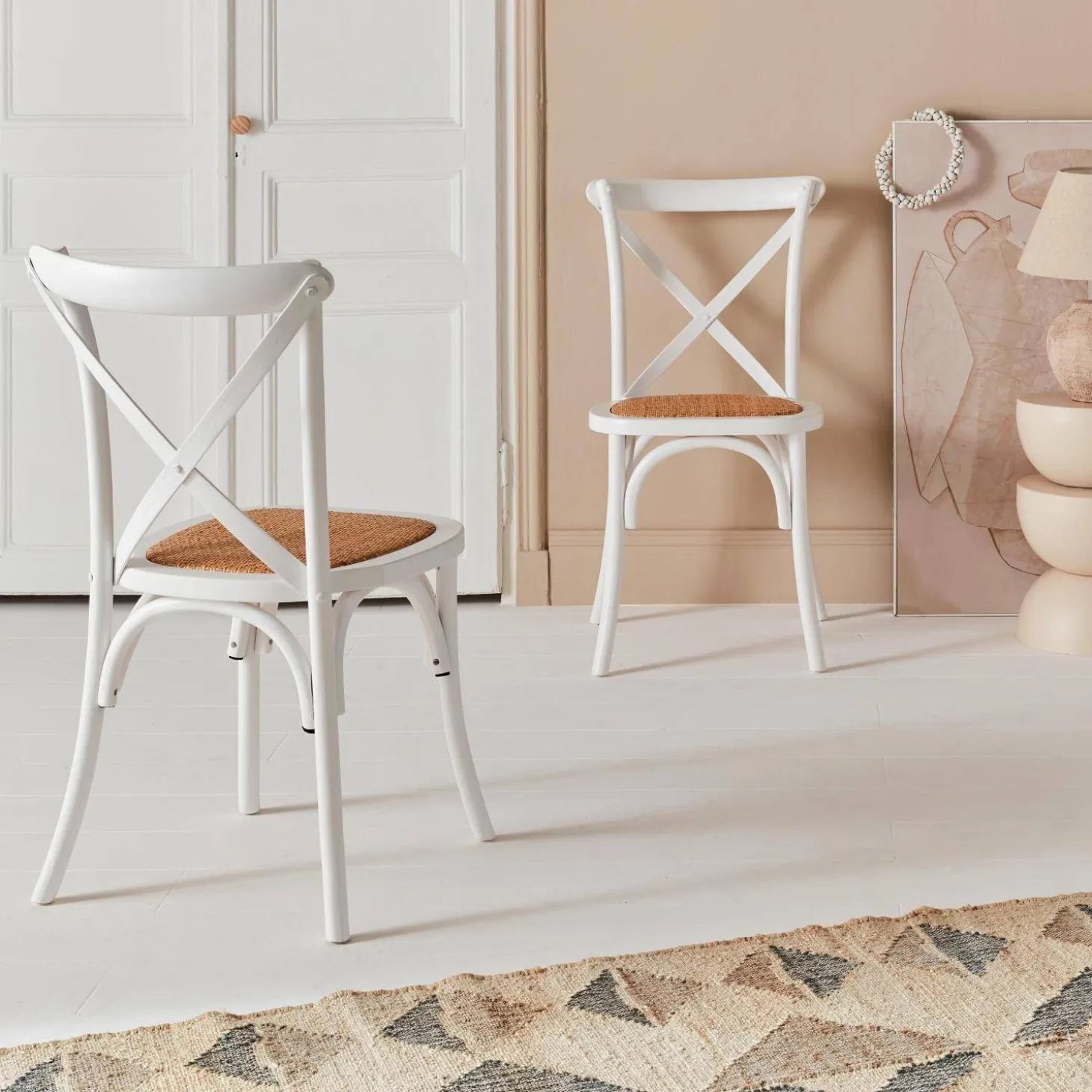 Silla de bistró vintage de madera, set de 2