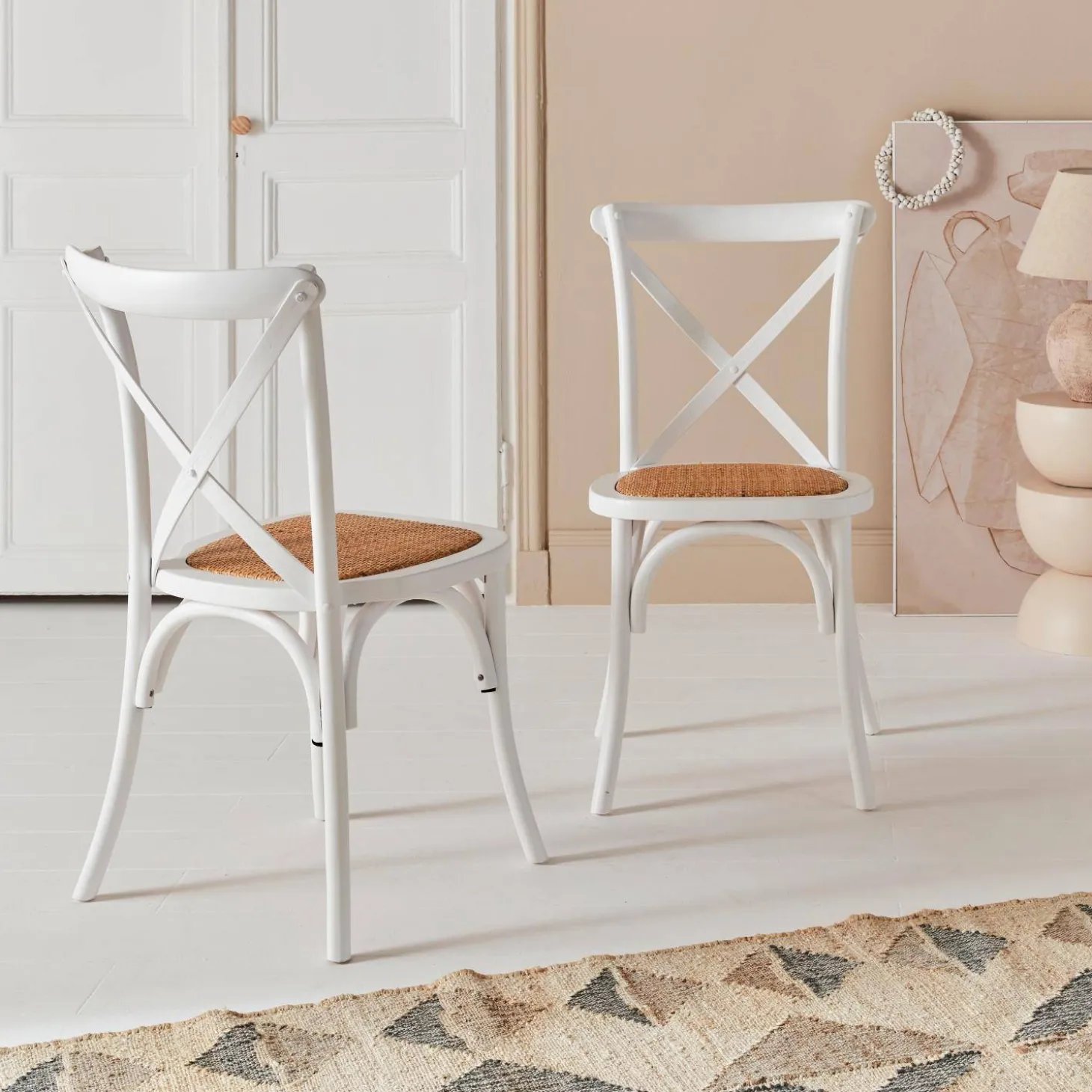 Silla de bistró vintage de madera, set de 2