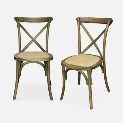 Silla de bistró vintage de madera, set de 2