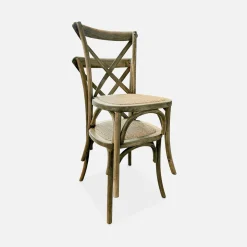 Silla de bistró vintage de madera, set de 2
