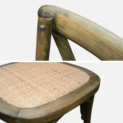 Silla de bistró vintage de madera, set de 2