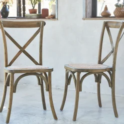 Silla de bistró vintage de madera, set de 2