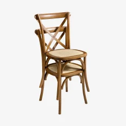 Silla de bistró vintage de madera, set de 4