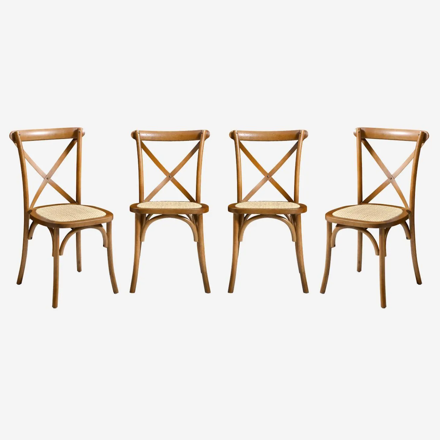 Silla de bistró vintage de madera, set de 4