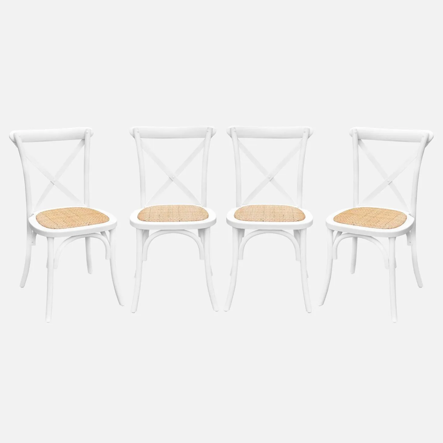 Silla de bistró vintage de madera, set de 4