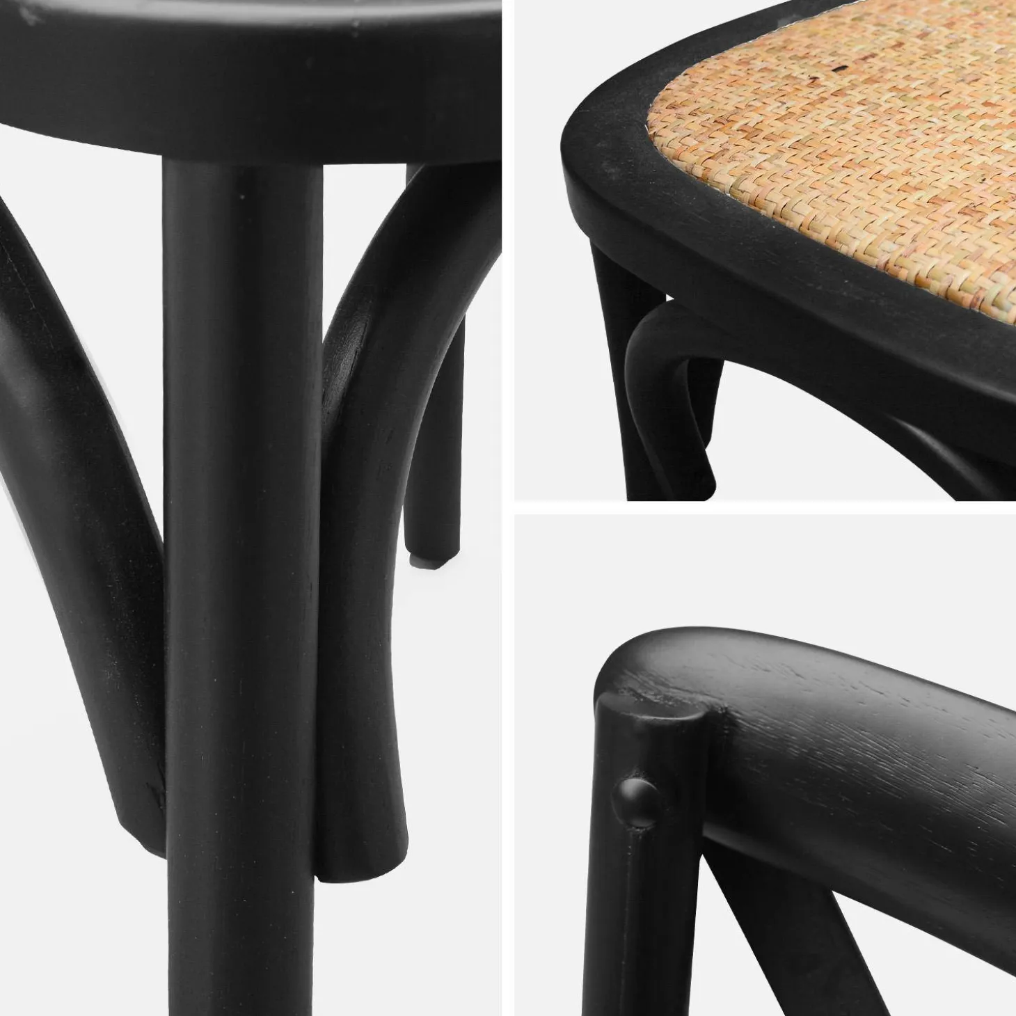Silla de bistró vintage de madera, set de 4