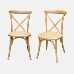 Silla de bistró vintage de madera, set de 2
