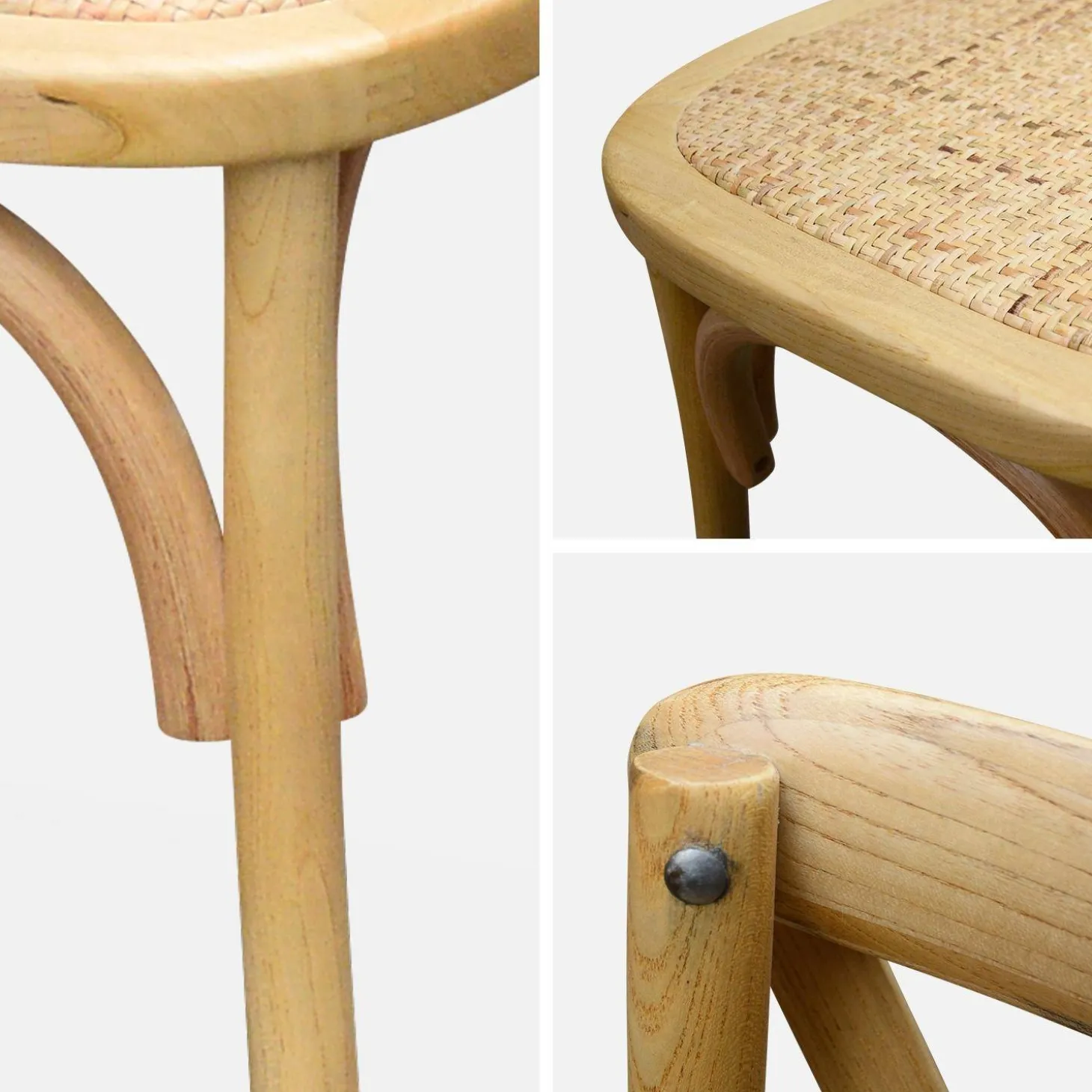 Silla de bistró vintage de madera, set de 2