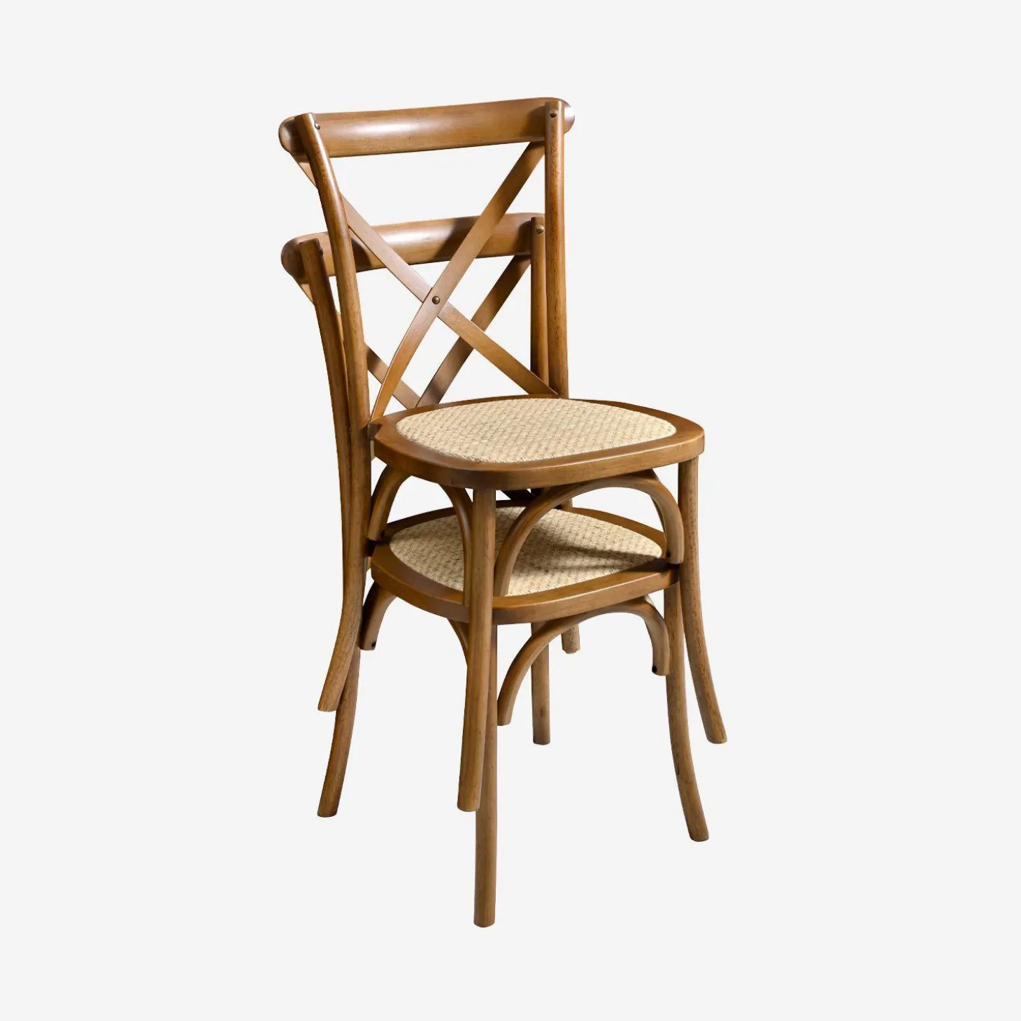 Silla de bistró vintage de madera, set de 2