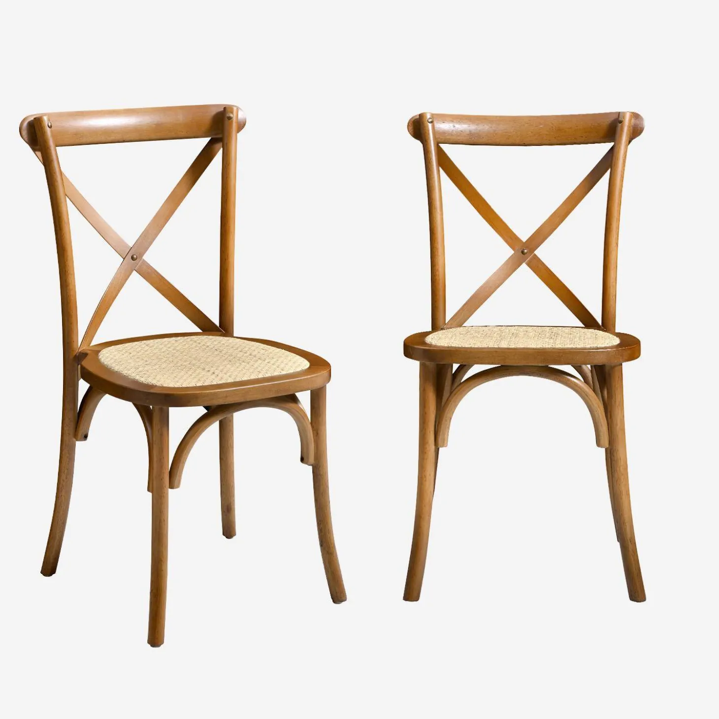 Silla de bistró vintage de madera, set de 2