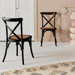 Silla de bistró vintage de madera, set de 2