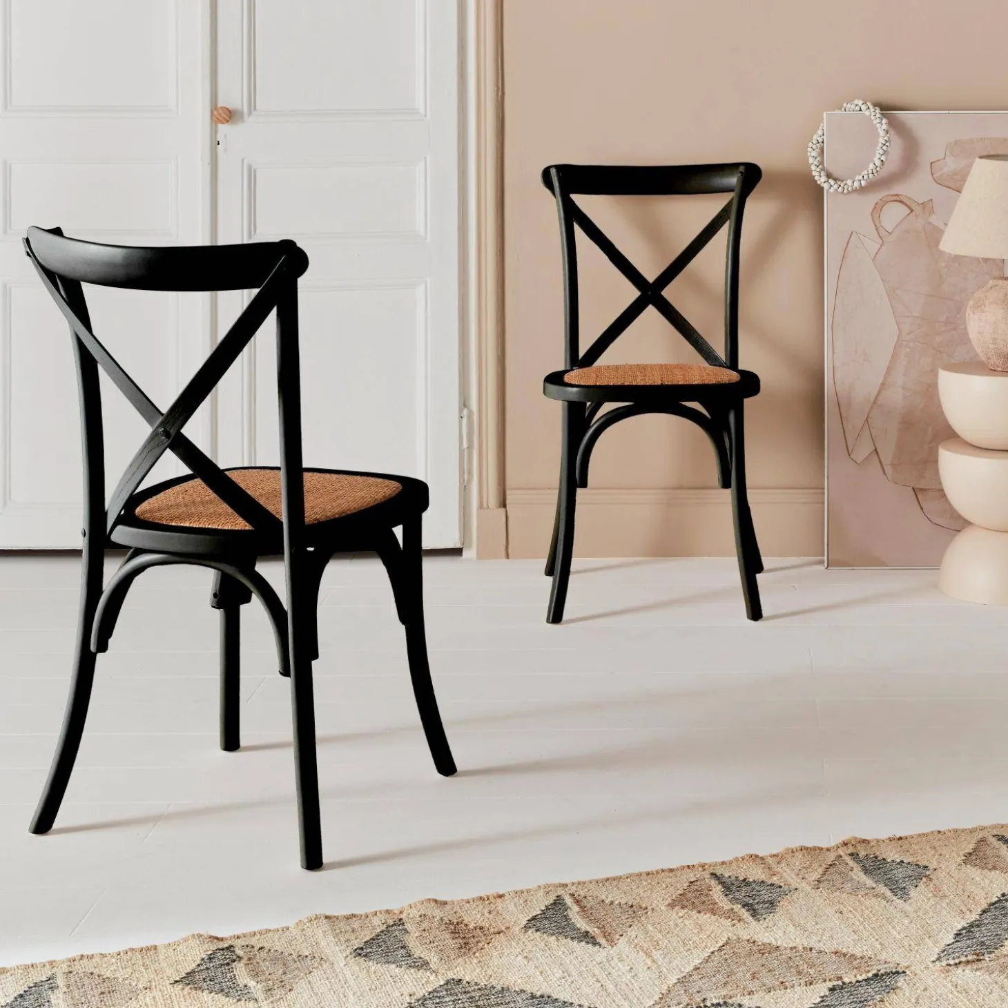 Silla de bistró vintage de madera, set de 2