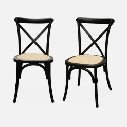 Silla de bistró vintage de madera, set de 2