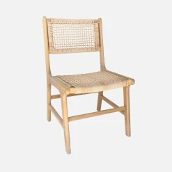 Silla de caña y madera, set de 2