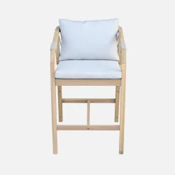 Silla de jardín altas de madera de acacia y cuerda, set de 2