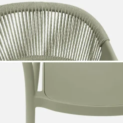 Silla de jardín apilable con efecto cuerda, set de 4