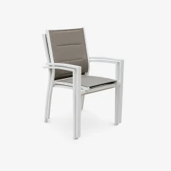 Silla de jardín apilable de aluminio, set de 2