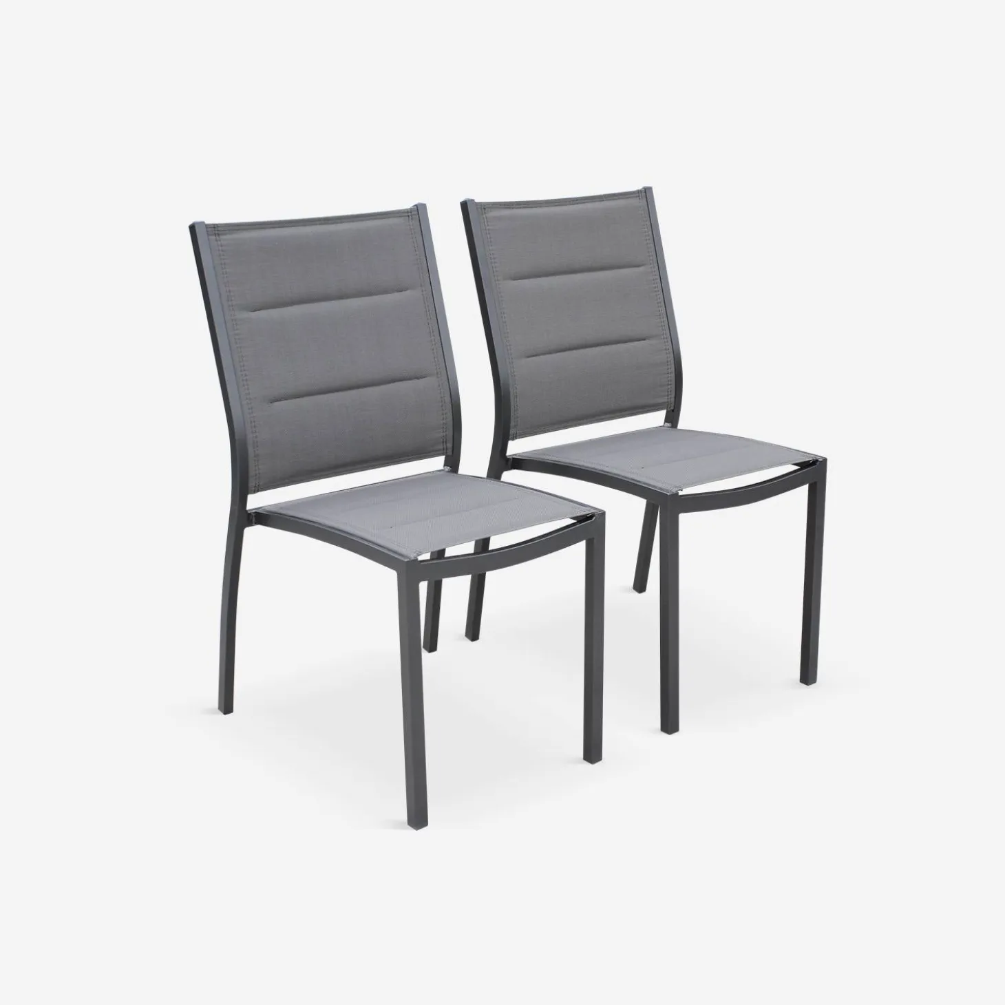 Silla de jardín apilable de aluminio, set de 2