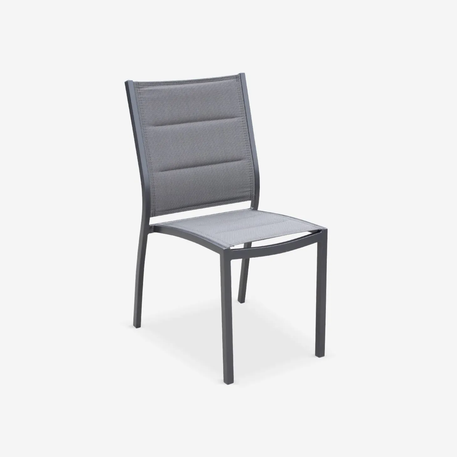 Silla de jardín apilable de aluminio, set de 2