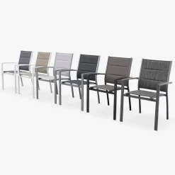Silla de jardín apilable de aluminio, set de 2