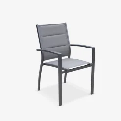 Silla de jardín apilable de aluminio, set de 2