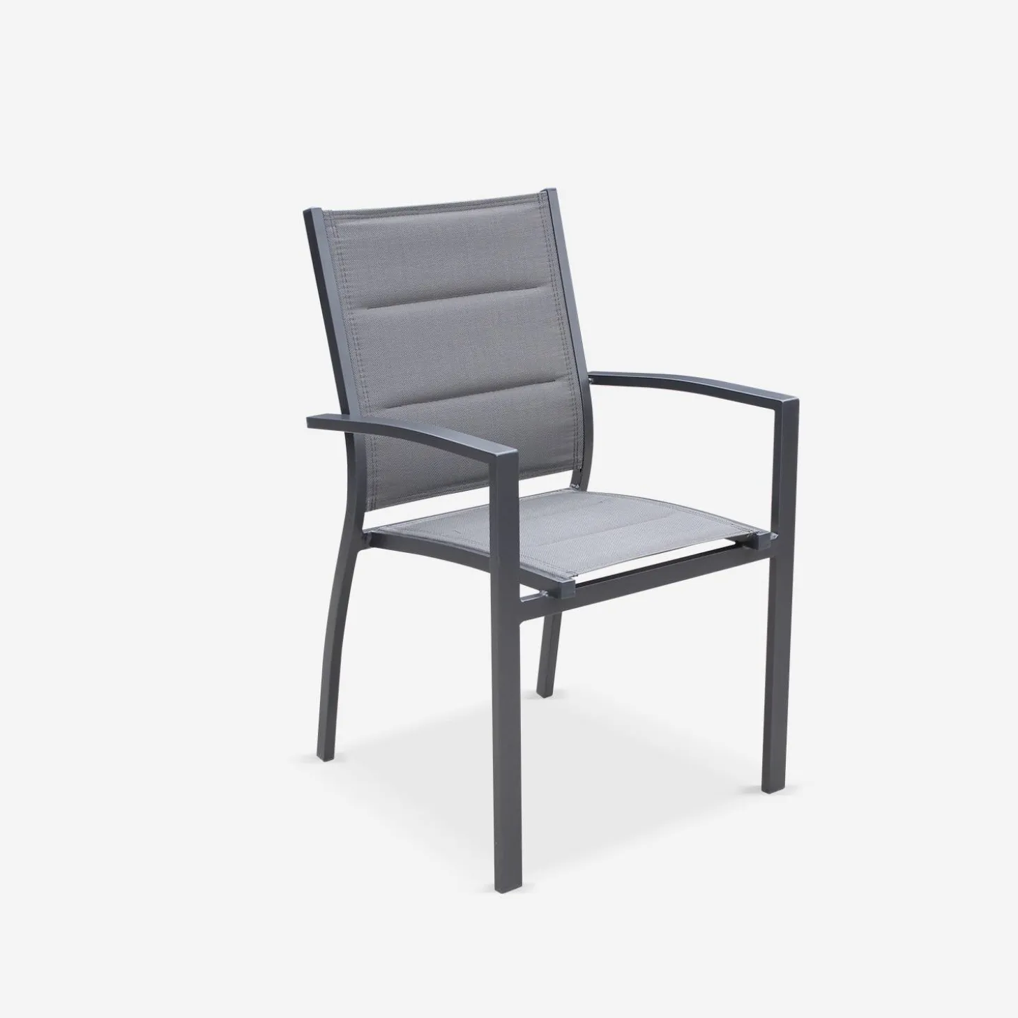 Silla de jardín apilable de aluminio, set de 2