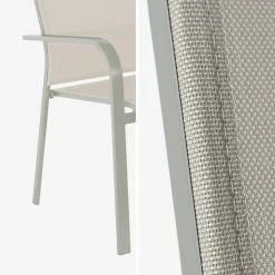 Silla de jardín apilable de aluminio y textileno, set de 2
