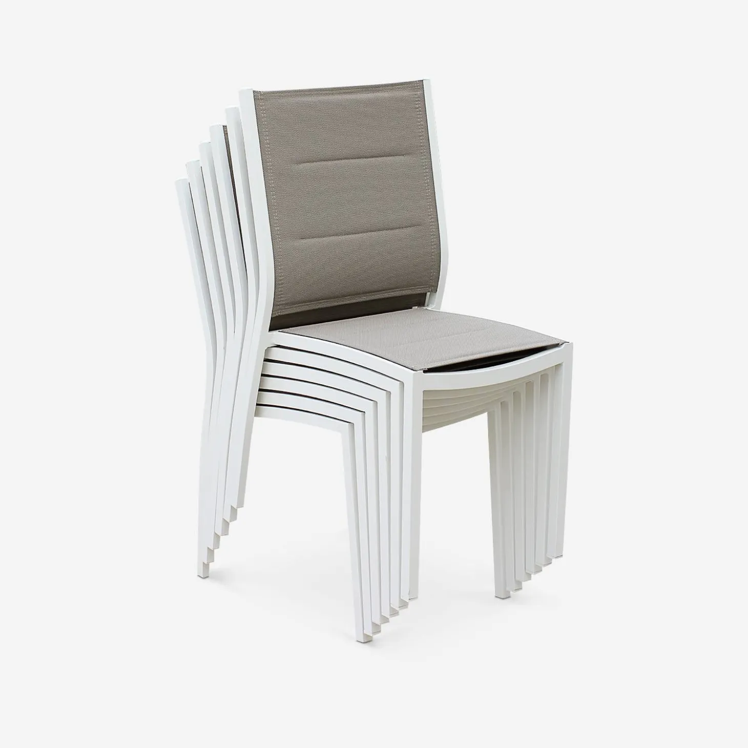 Silla de jardín apilable de aluminio, set de 2