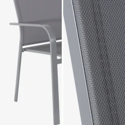 Silla de jardín apilable de aluminio y textileno, set de 2