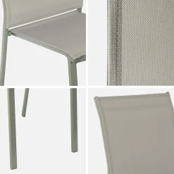 Silla de jardín apilable de aluminio y textilene, set de 2