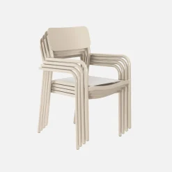 Silla de jardín apilable de aluminio, set de 4