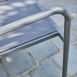 Silla de jardín apilable de aluminio, set de 4