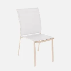 Silla de jardín apilable de aluminio y textilene, set de 2