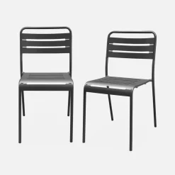 Silla de jardín bistró de acero, set de 2