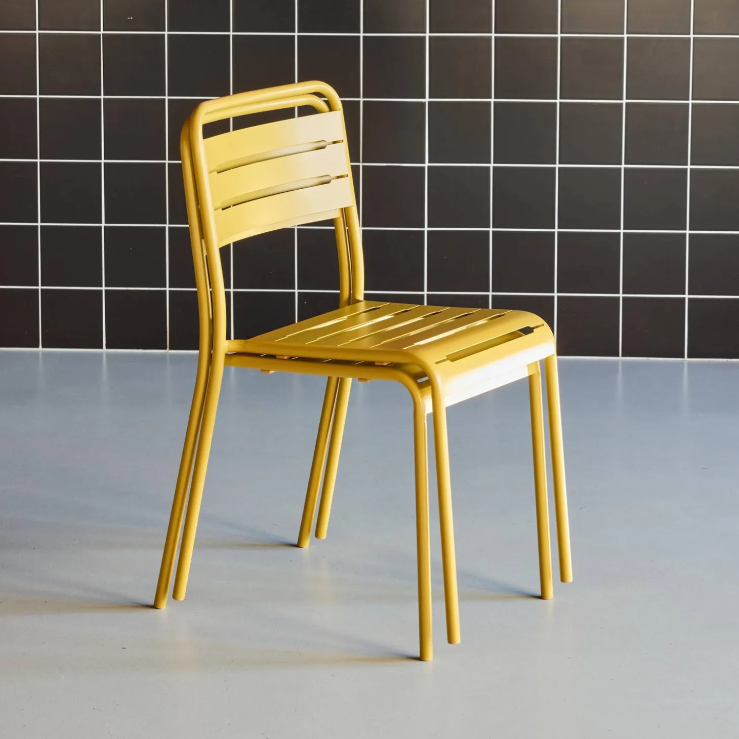 Silla de jardín bistró de acero, set de 2