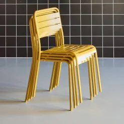 Silla de jardín bistró de acero, set de 4