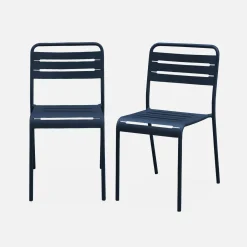 Silla de jardín bistró de acero, set de 2