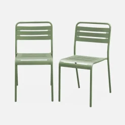 Silla de jardín bistró de acero, set de 2
