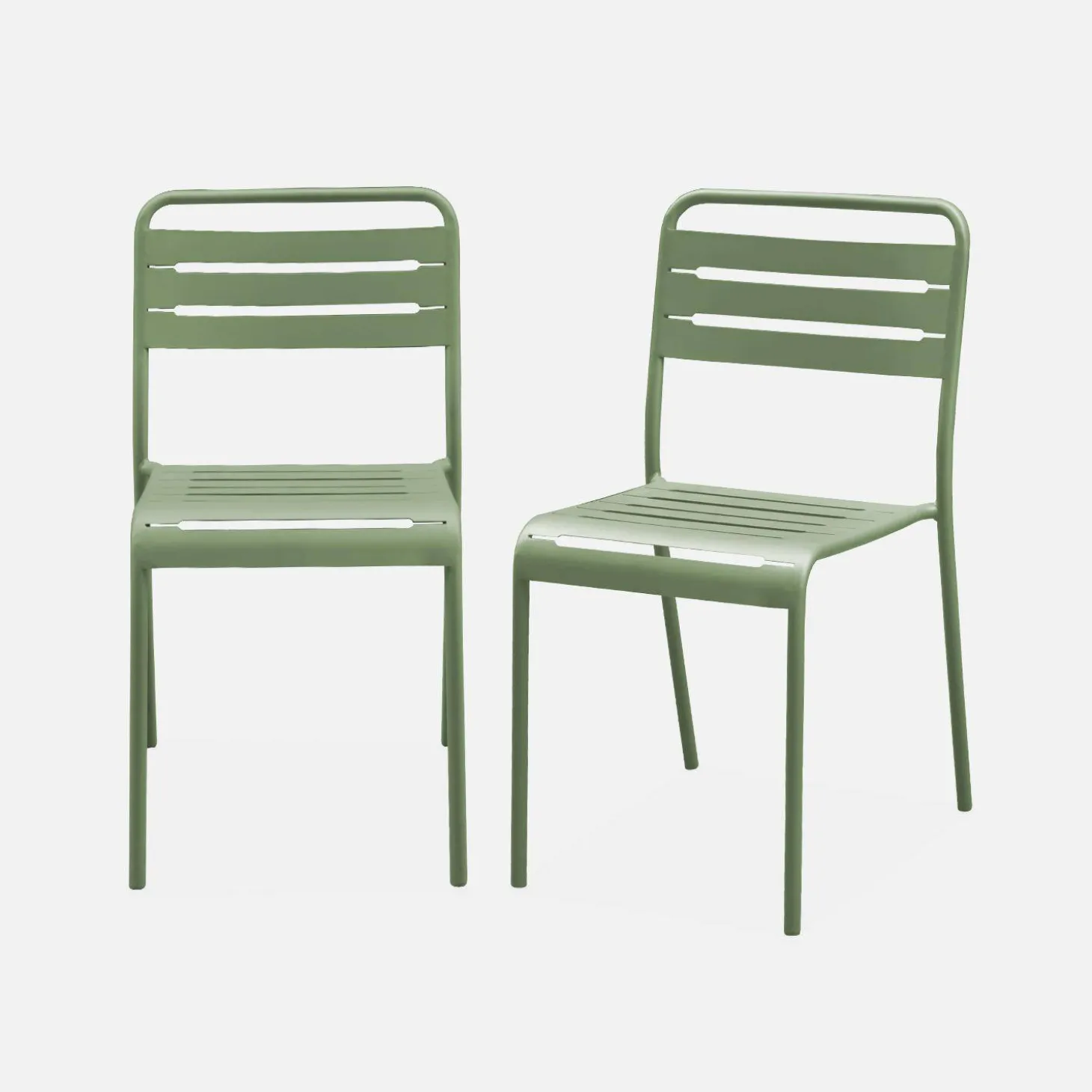 Silla de jardín bistró de acero, set de 2