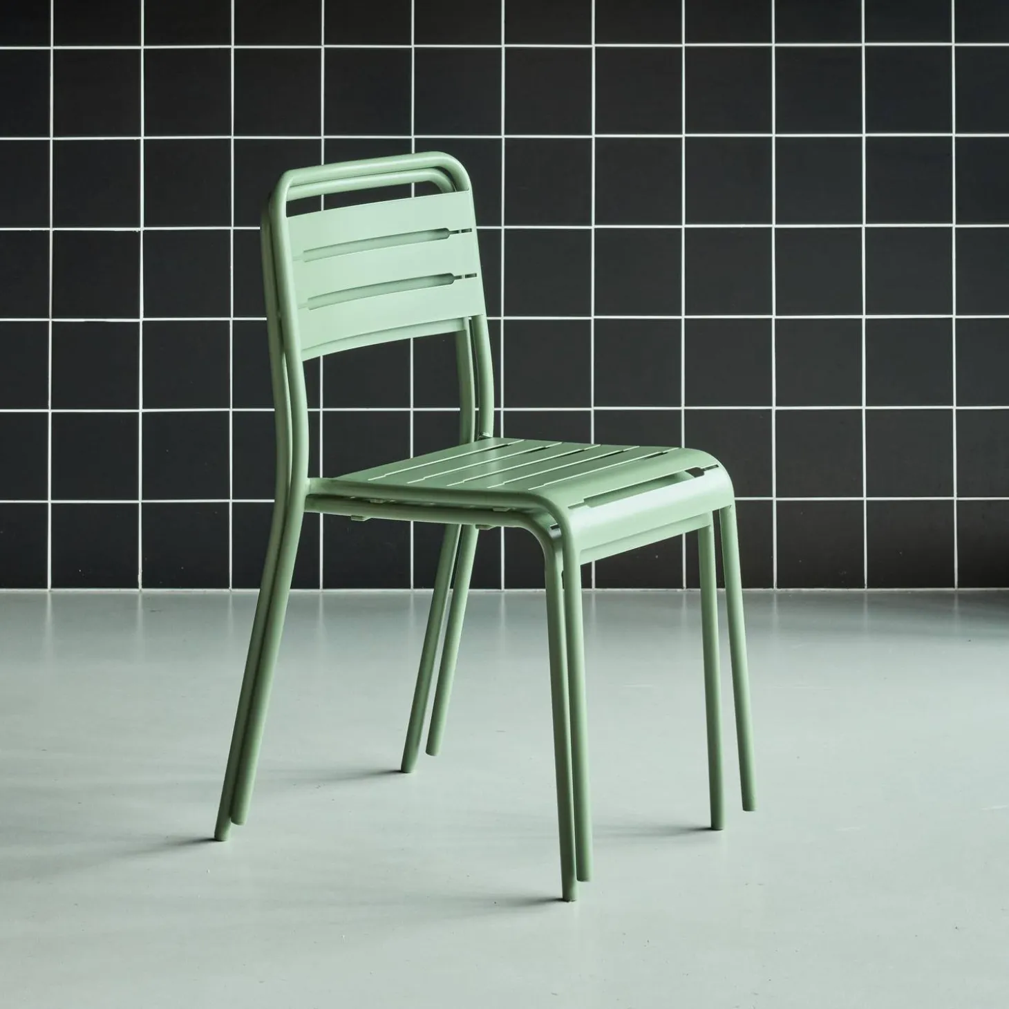 Silla de jardín bistró de acero, set de 2