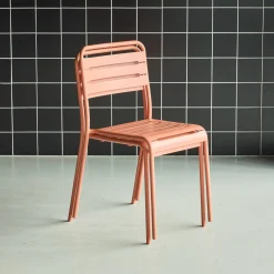 Silla de jardín bistró de acero, set de 2