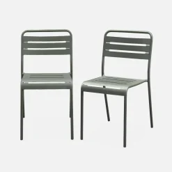 Silla de jardín bistró de acero, set de 2