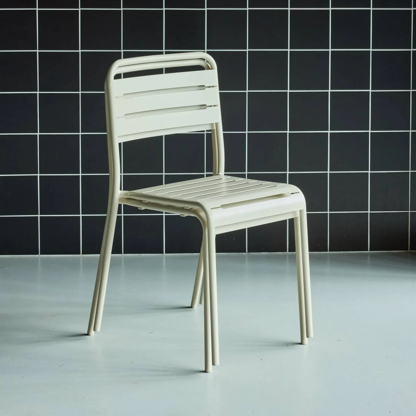 Silla de jardín bistró de acero, set de 2