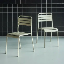 Silla de jardín bistró de acero, set de 2
