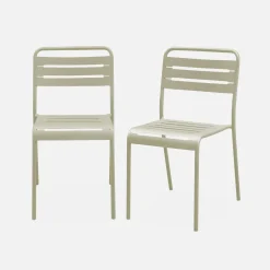 Silla de jardín bistró de acero, set de 2