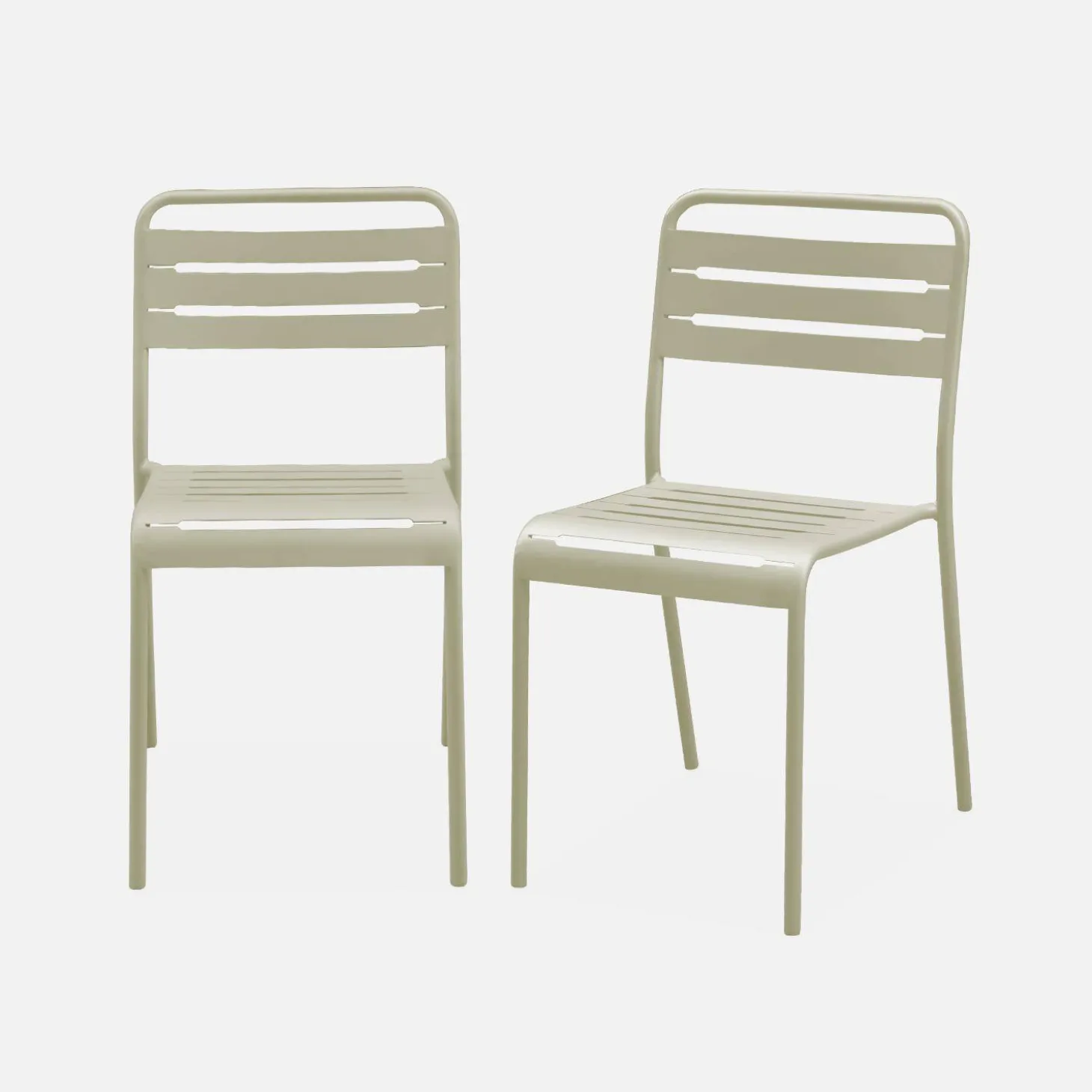 Silla de jardín bistró de acero, set de 2