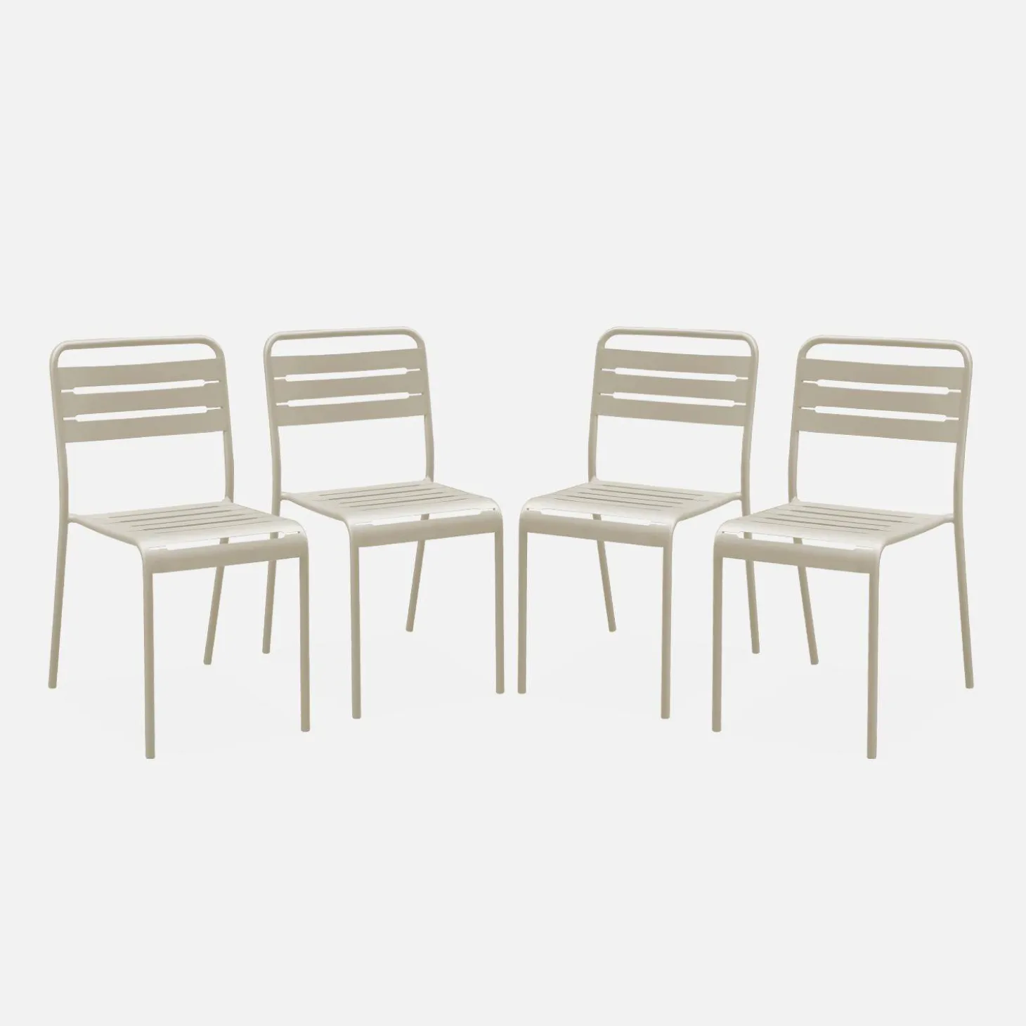 Silla de jardín bistró de acero, set de 4