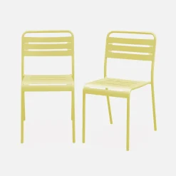 Silla de jardín bistró de acero, set de 2