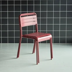 Silla de jardín bistró de acero, set de 2