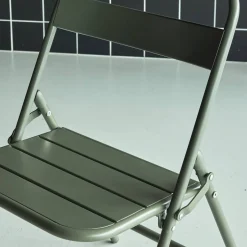 Silla de jardín bistró plegable de acero, set de 2